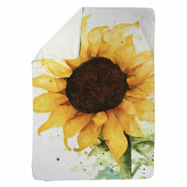 Begin Home Decor 60 x 80 in. Sunflower-Sherpa Fleece Blanket 5545-6080-FL240